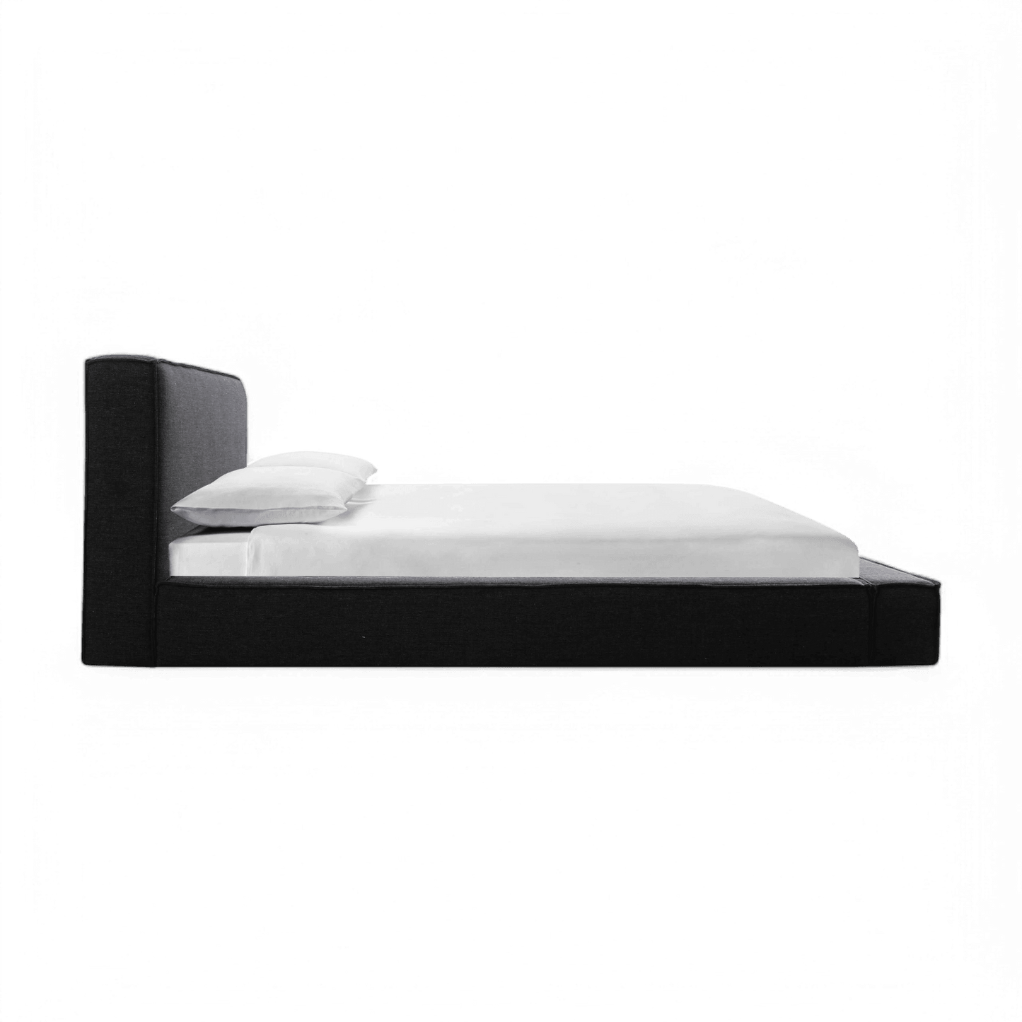 Lit king-size en tissu noir Nova