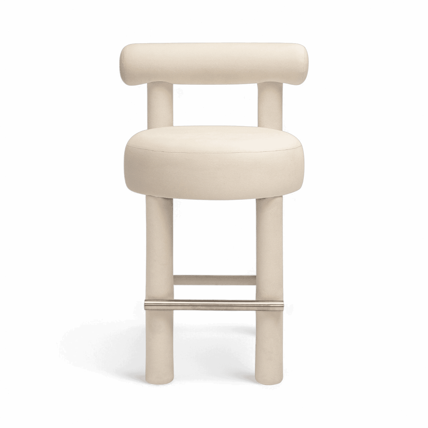 Tabouret de comptoir Arch en velours blanc cassé