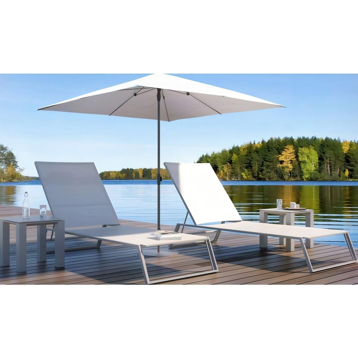 Chaise longue d'extérieur Isa blanche