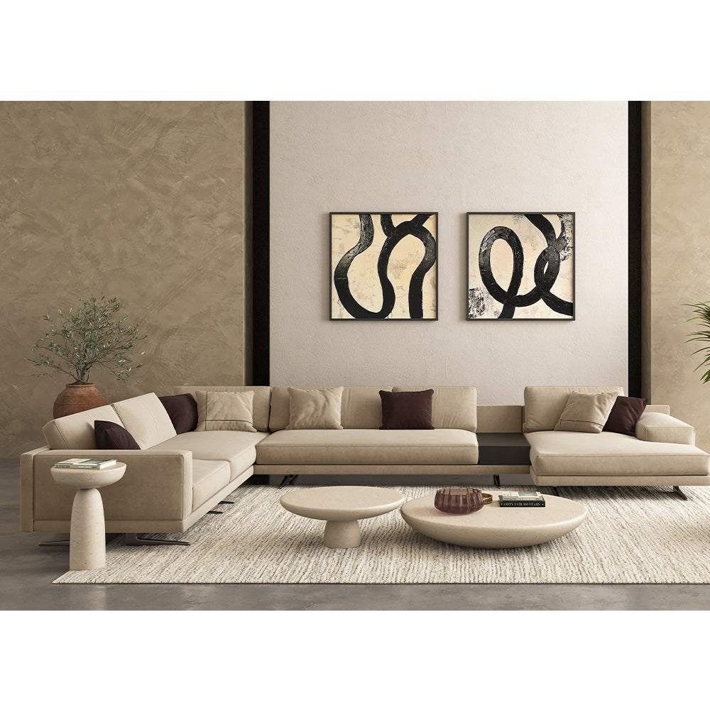 Canapé sectionnel Maestro en velours beige