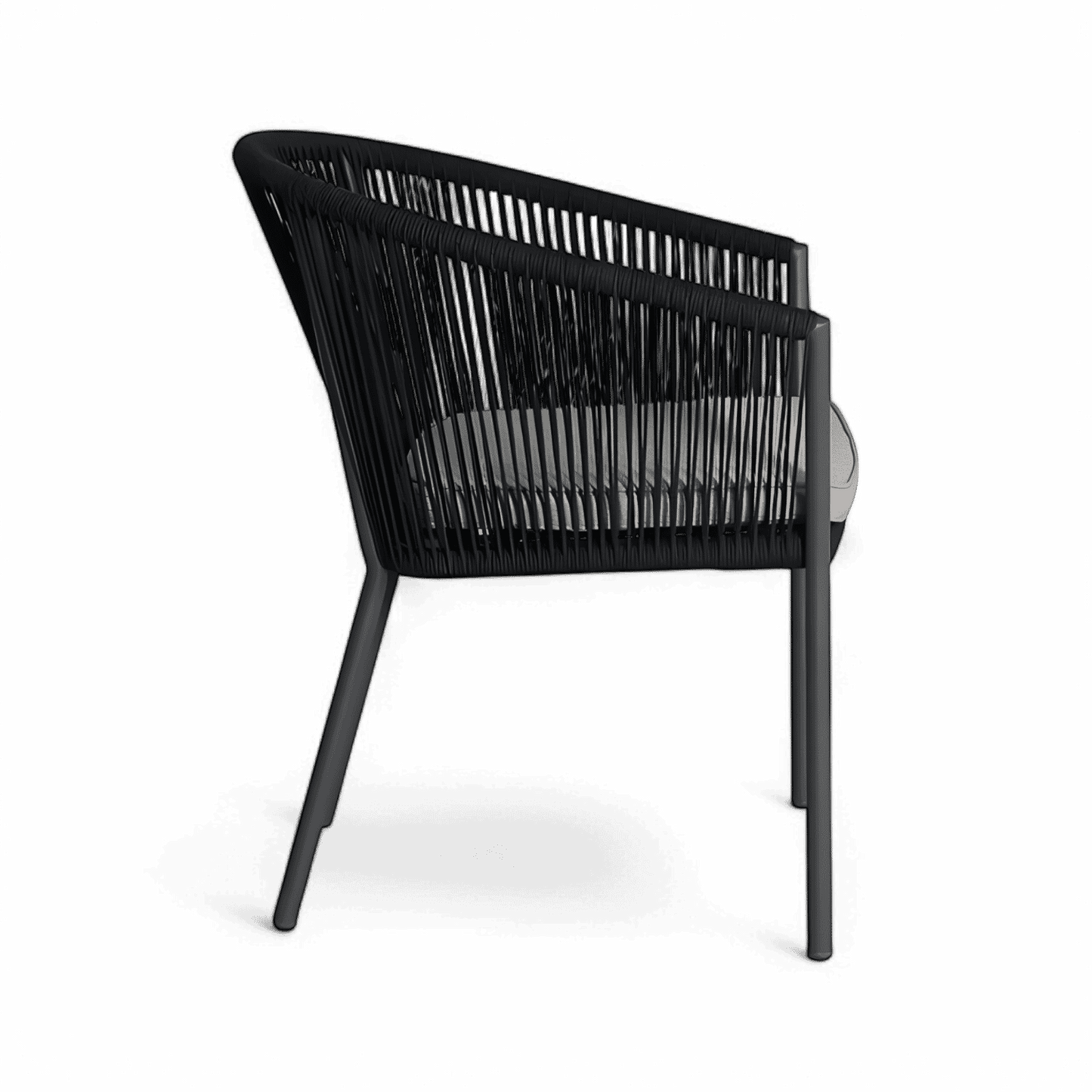 Chaise de salle à manger d'extérieur Pahani gris foncé