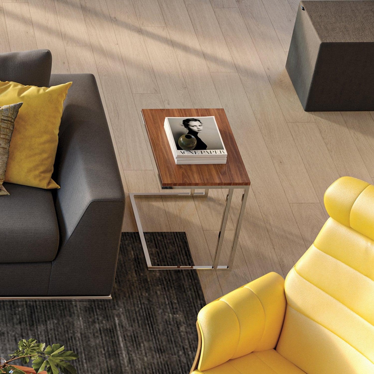 Table d'appoint Zary en noyer