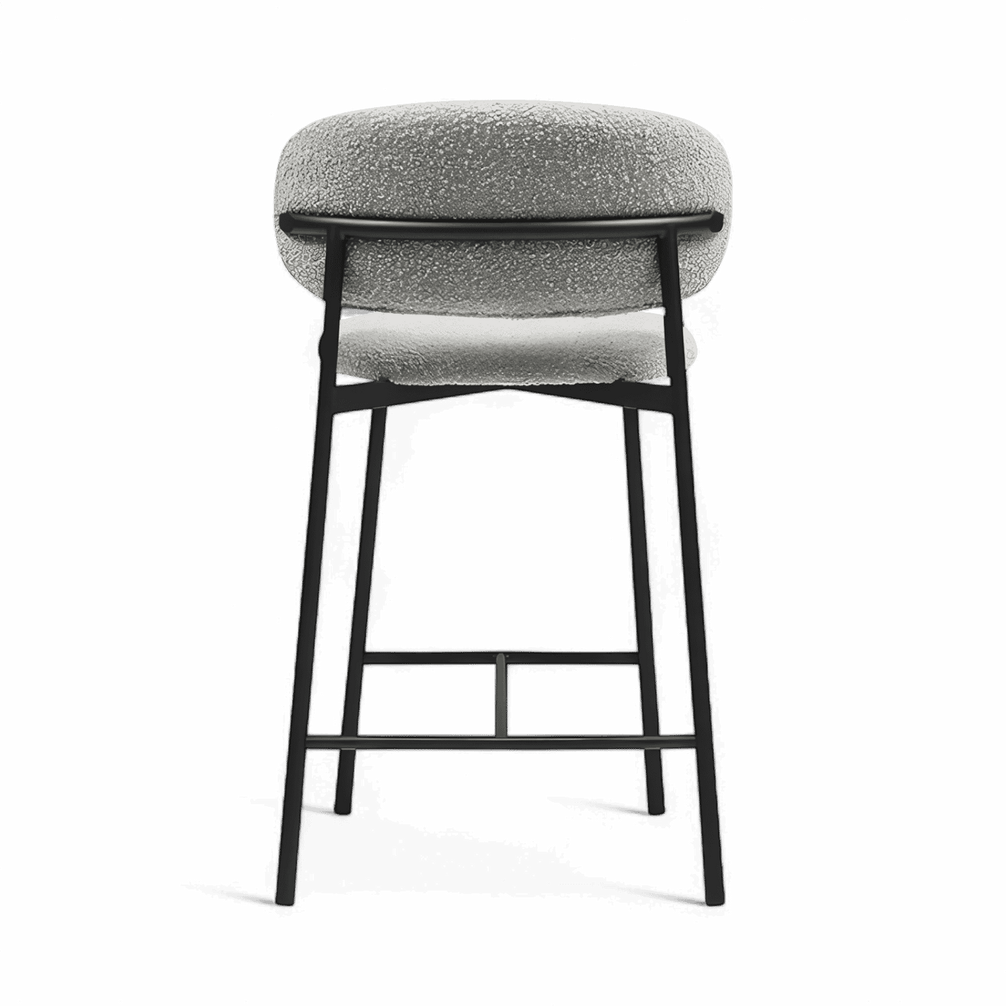 Tabouret de bar Zoya gris bouclé