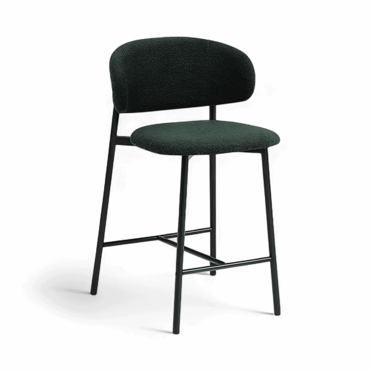 Tabouret de comptoir Zoya Boucle verte