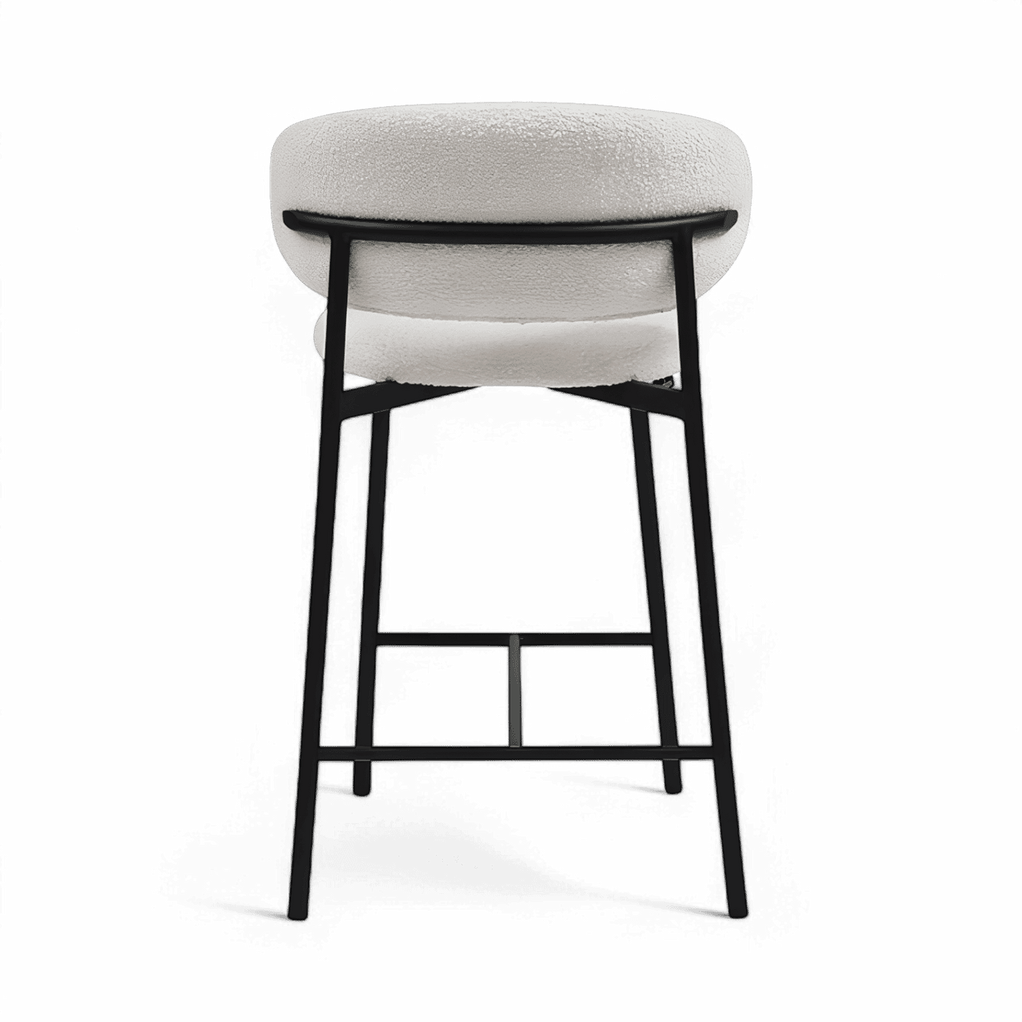 Tabouret de bar Zoya Boucle blanche