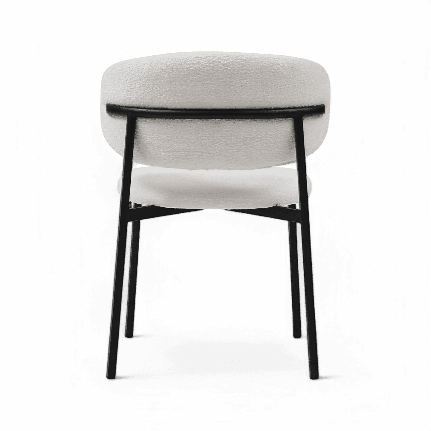 Chaise de salle à manger Zoya Boucle blanche