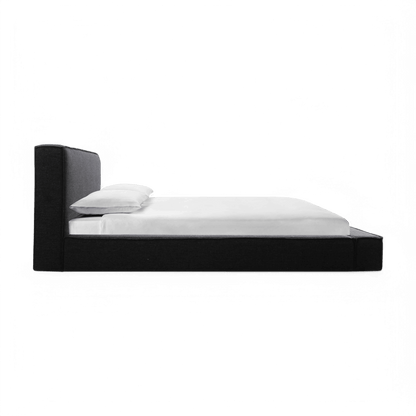 Lit king-size en tissu noir Nova
