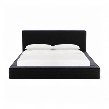 Lit Queen en tissu noir Nova