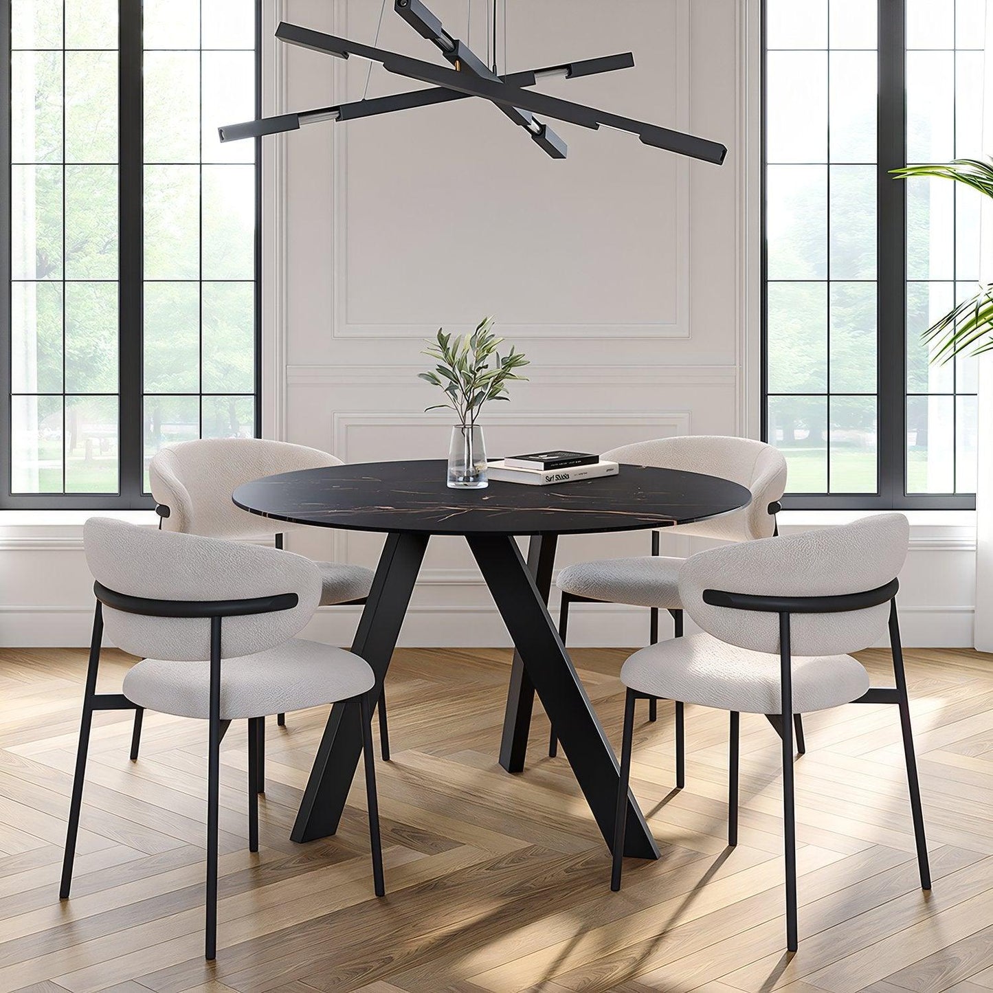 Table à manger ronde Robbie noire