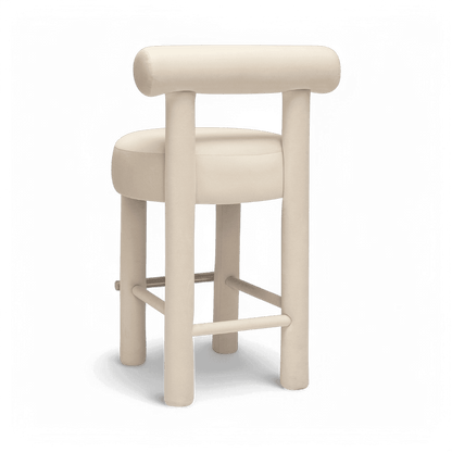 Tabouret de comptoir Arch en velours blanc cassé