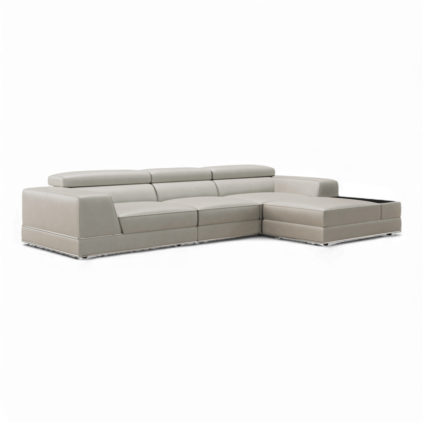 Canapé modulable sectionnel Amadeo gris clair