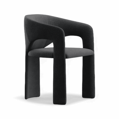 Chaise de salle à manger Aria Boucle noire