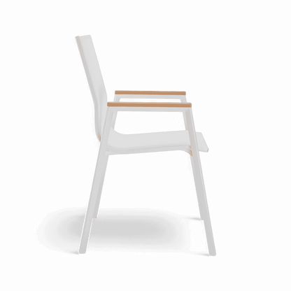 Chaise de salle à manger d'extérieur Aviana blanche