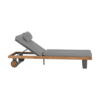 Chaise longue d'extérieur Bali gris clair