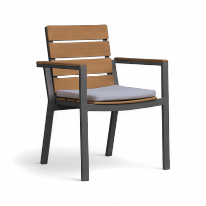 Chaise de salle à manger d'extérieur Bocay gris clair