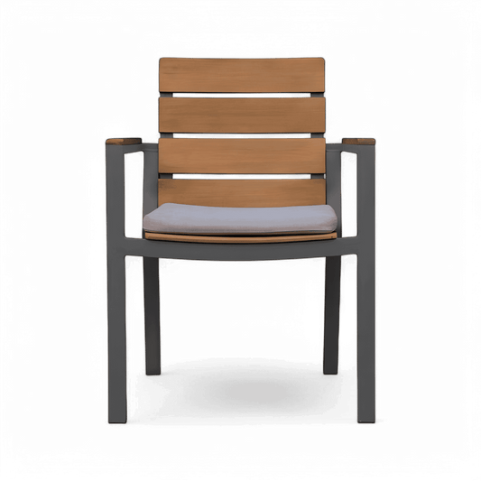 Chaise de salle à manger d'extérieur Bocay gris clair