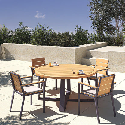 Chaise de salle à manger d'extérieur Bocay gris clair