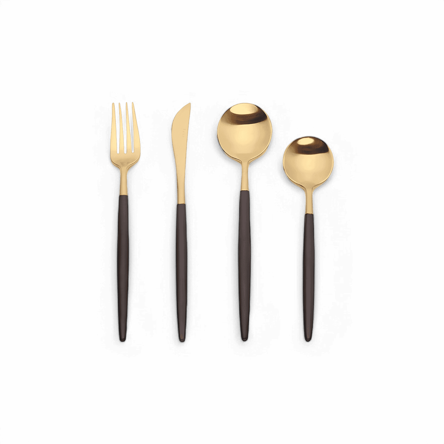 Ensemble d'argenterie noir et or Cantina