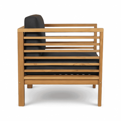 Fauteuil d'extérieur Cebu gris foncé