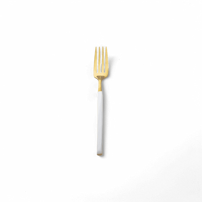 Service de couverts Dolomiti blanc et or
