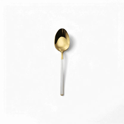 Service de couverts Dolomiti blanc et or