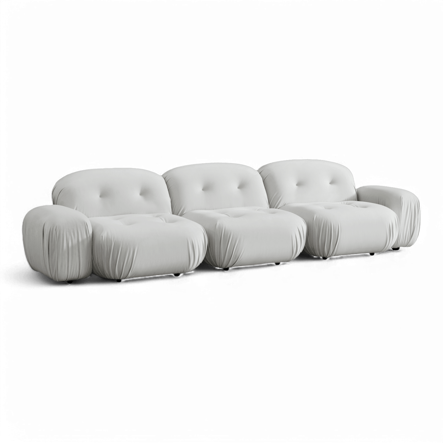 Canapé sectionnel Rune en velours blanc cassé