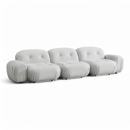 Canapé sectionnel Rune en velours blanc cassé
