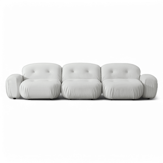 Canapé sectionnel Rune en velours blanc cassé