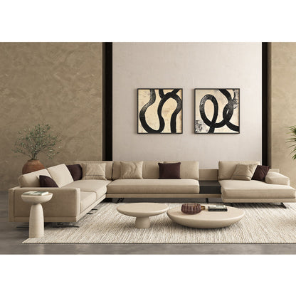 Canapé sectionnel Maestro en velours beige