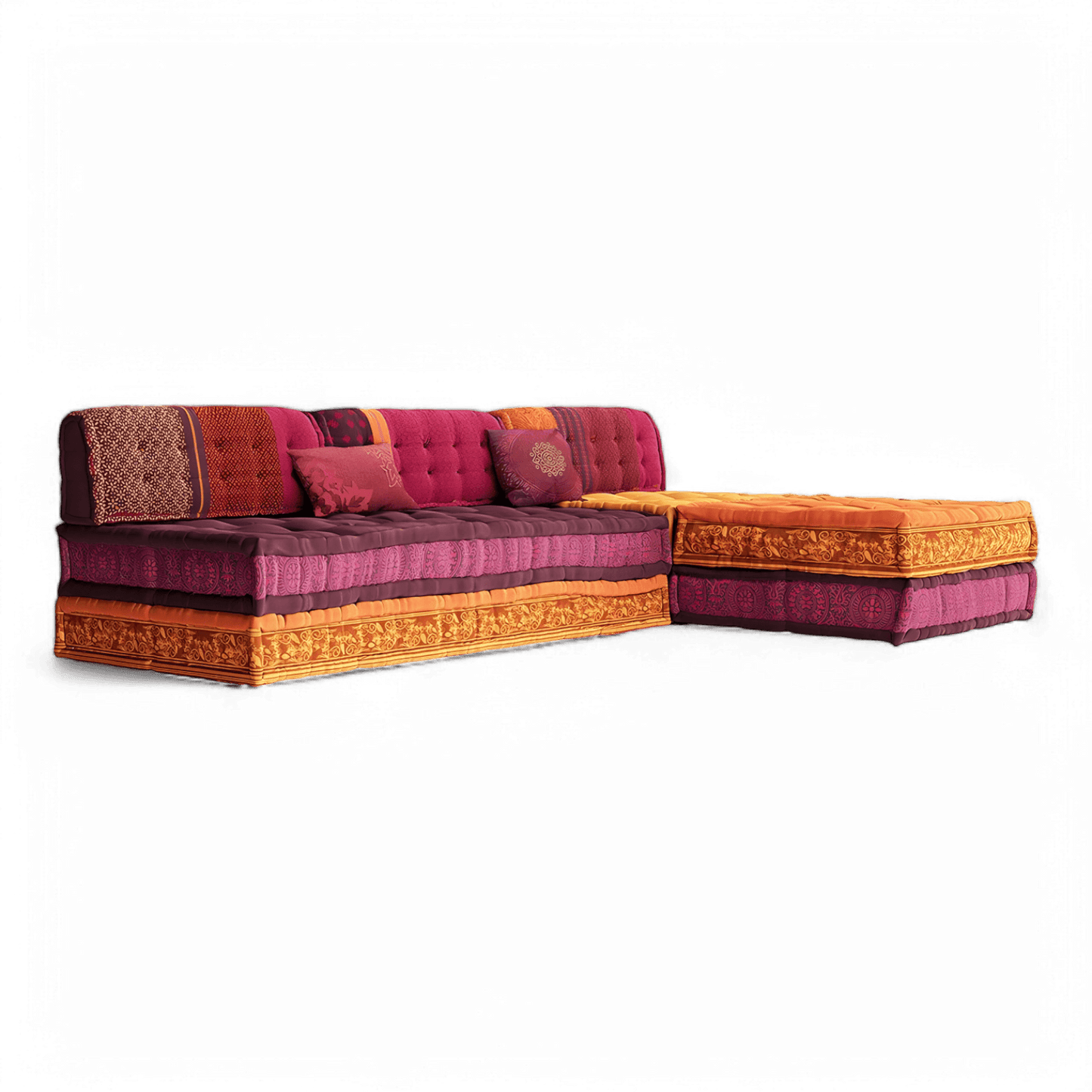 Canapé sectionnel Maili violet et orange