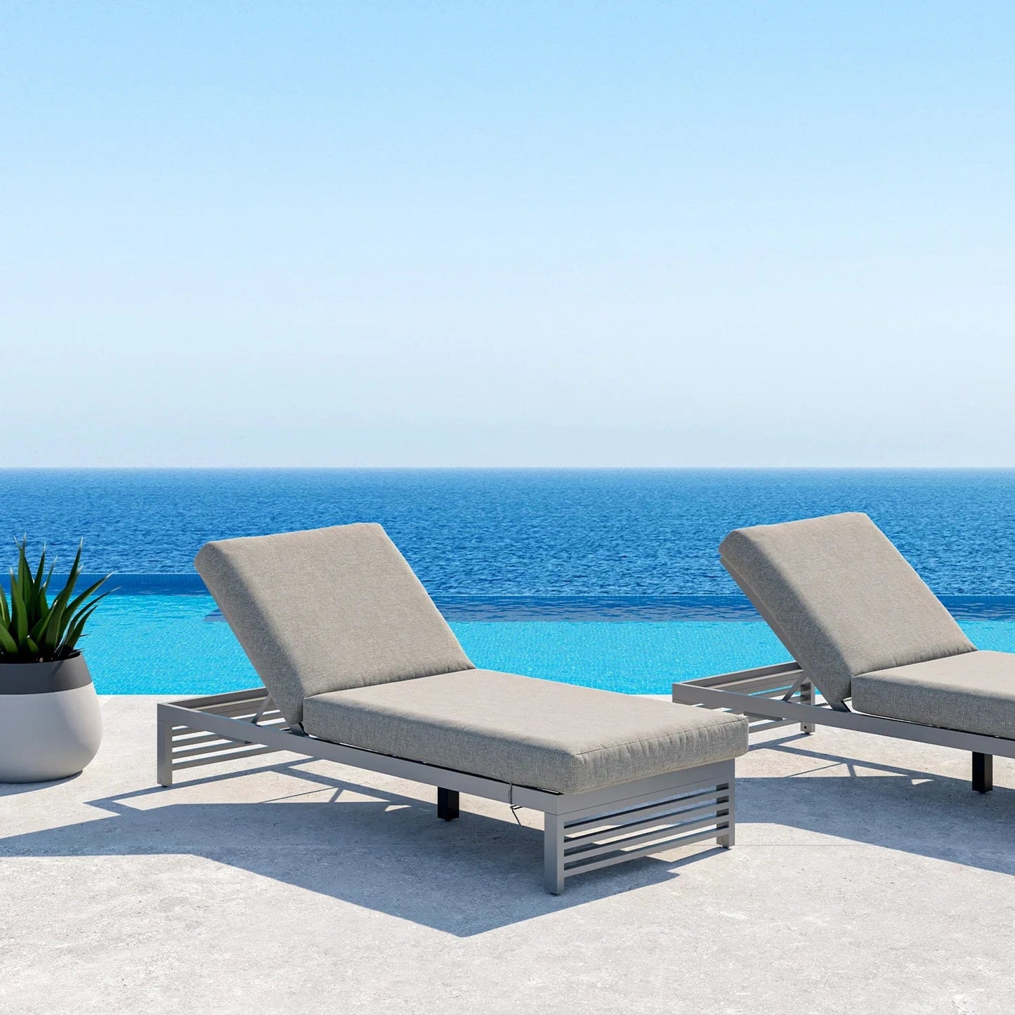 Chaise longue d'extérieur Mallorca grise