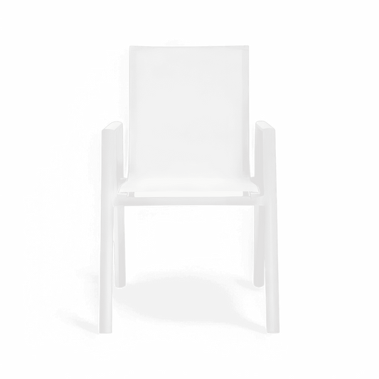 Chaise de salle à manger d'extérieur Malta blanche