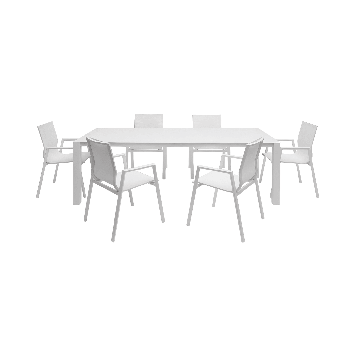 Table à manger d'extérieur Malta blanche