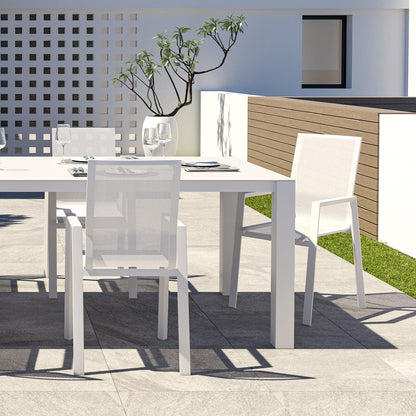 Chaise de salle à manger d'extérieur Malta blanche