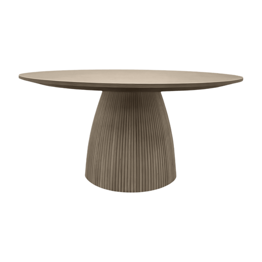 Table à manger ronde Oxford en chêne gris