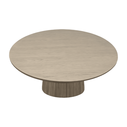 Table à manger ronde Oxford en chêne gris