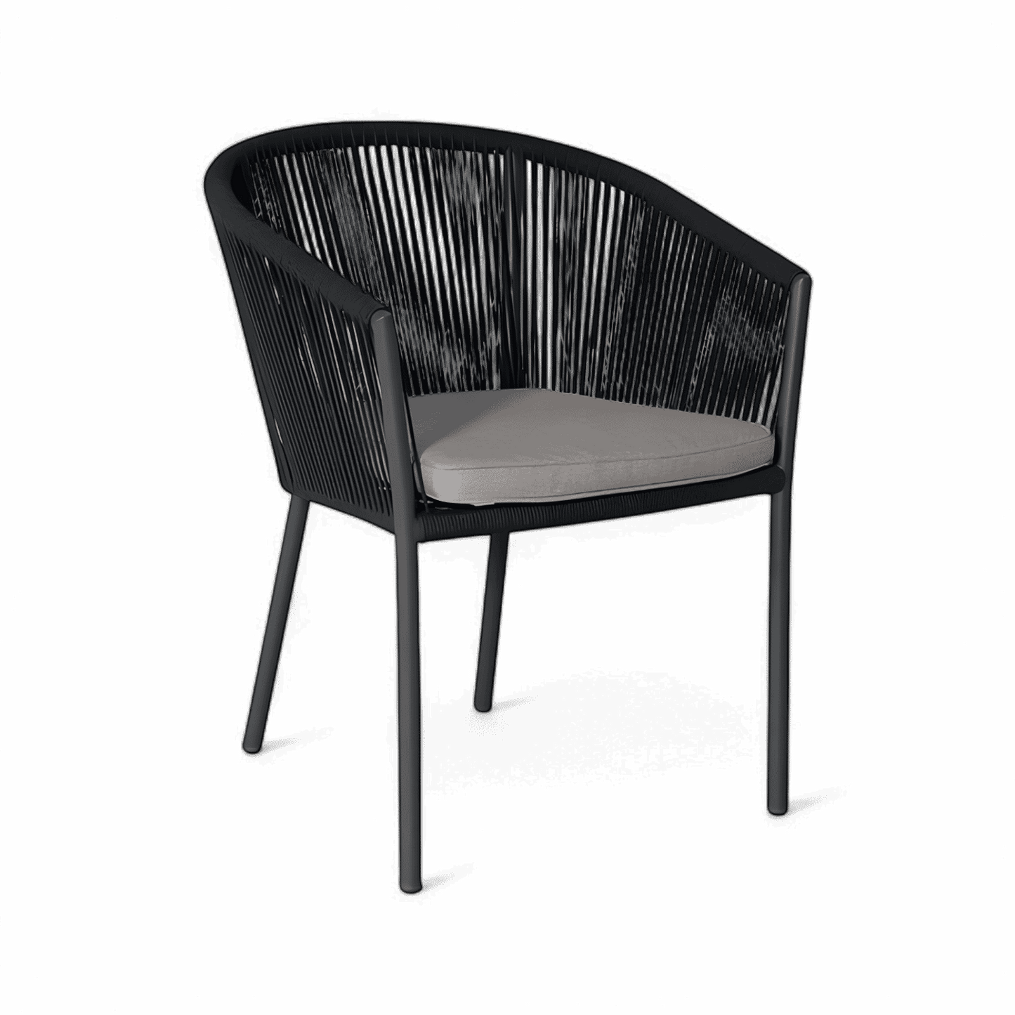 Chaise de salle à manger d'extérieur Pahani gris foncé
