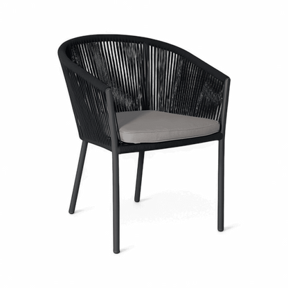 Chaise de salle à manger d'extérieur Pahani gris foncé