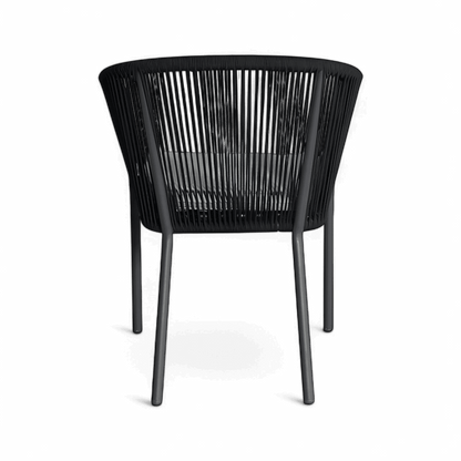 Chaise de salle à manger d'extérieur Pahani gris foncé