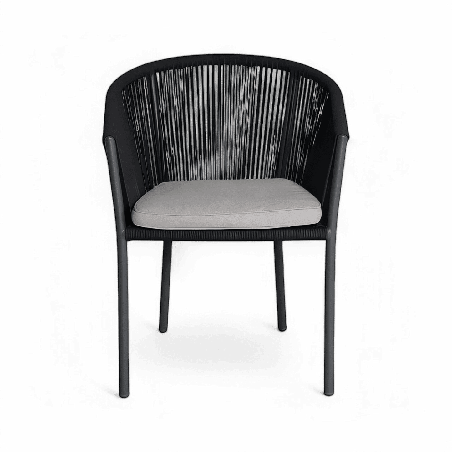 Chaise de salle à manger d'extérieur Pahani gris foncé