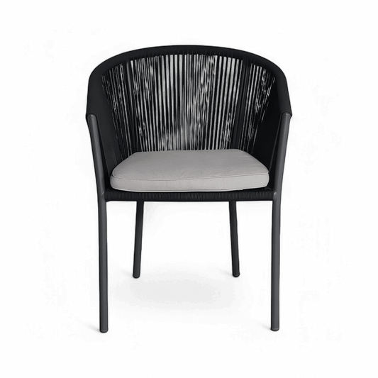 Chaise de salle à manger d'extérieur Pahani gris foncé
