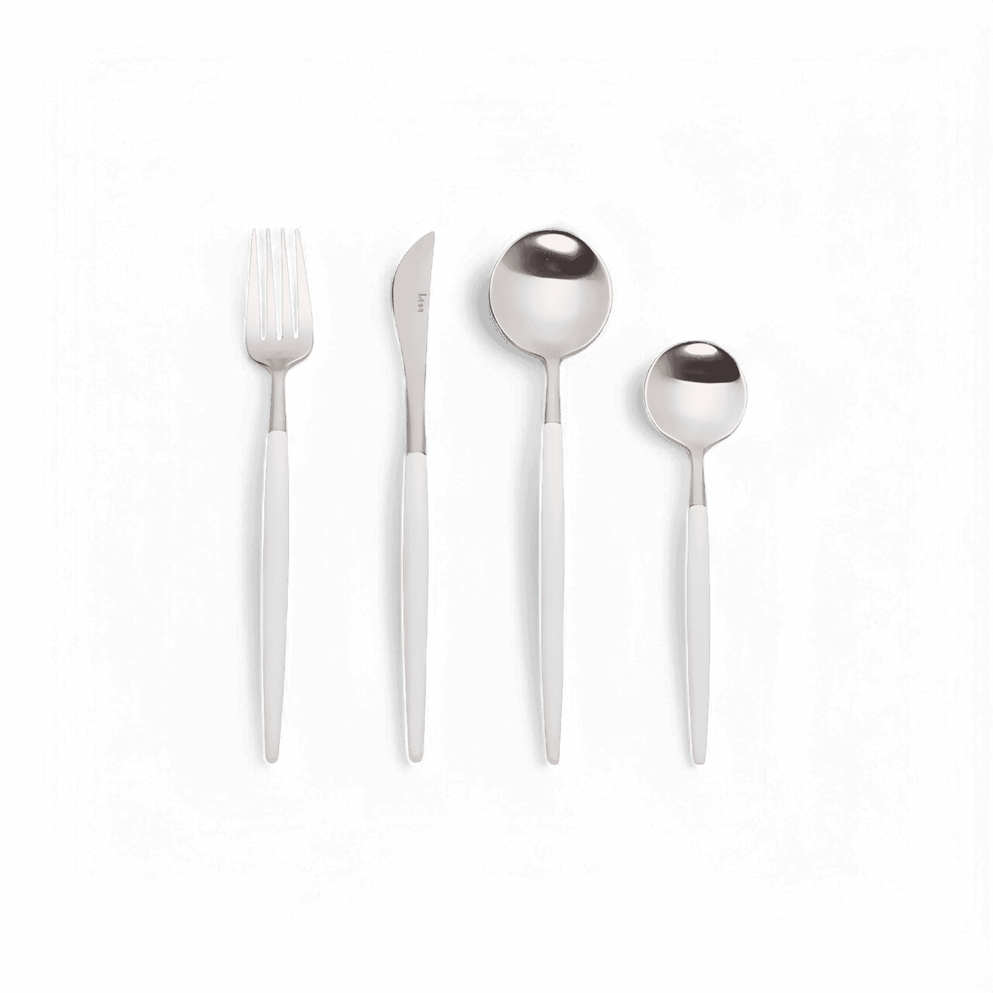 Ensemble d'argenterie Paradiso blanc et argent