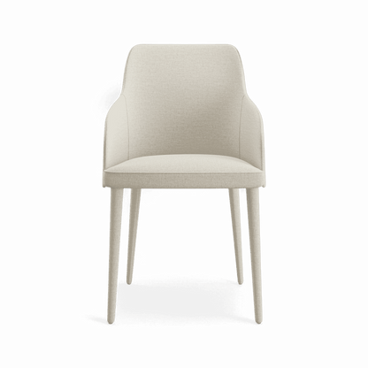 Chaise de salle à manger Zeta en lin blanc