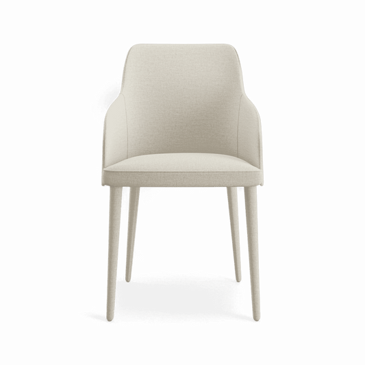 Chaise de salle à manger Zeta en lin blanc