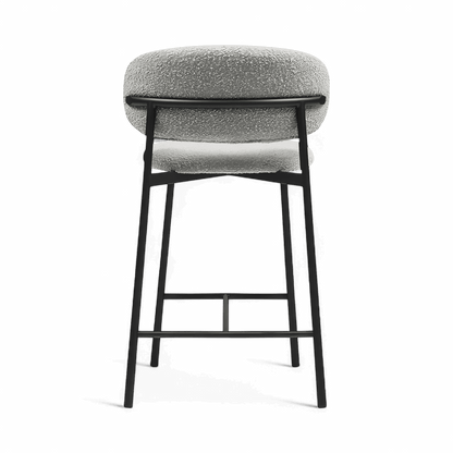 Tabouret de bar Zoya gris bouclé