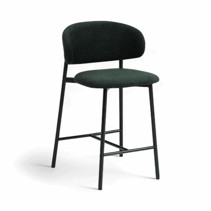 Tabouret de comptoir Zoya Boucle verte