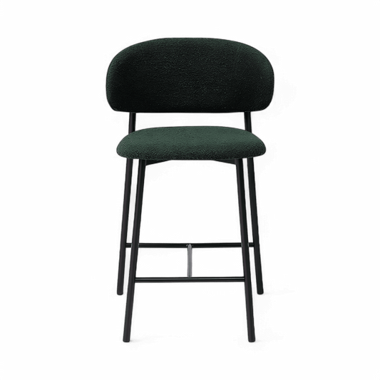 Tabouret de comptoir Zoya Boucle verte
