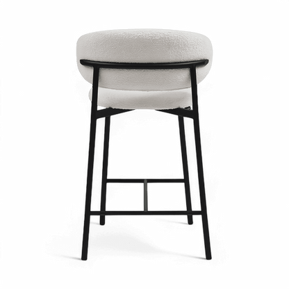Tabouret de bar Zoya Boucle blanche