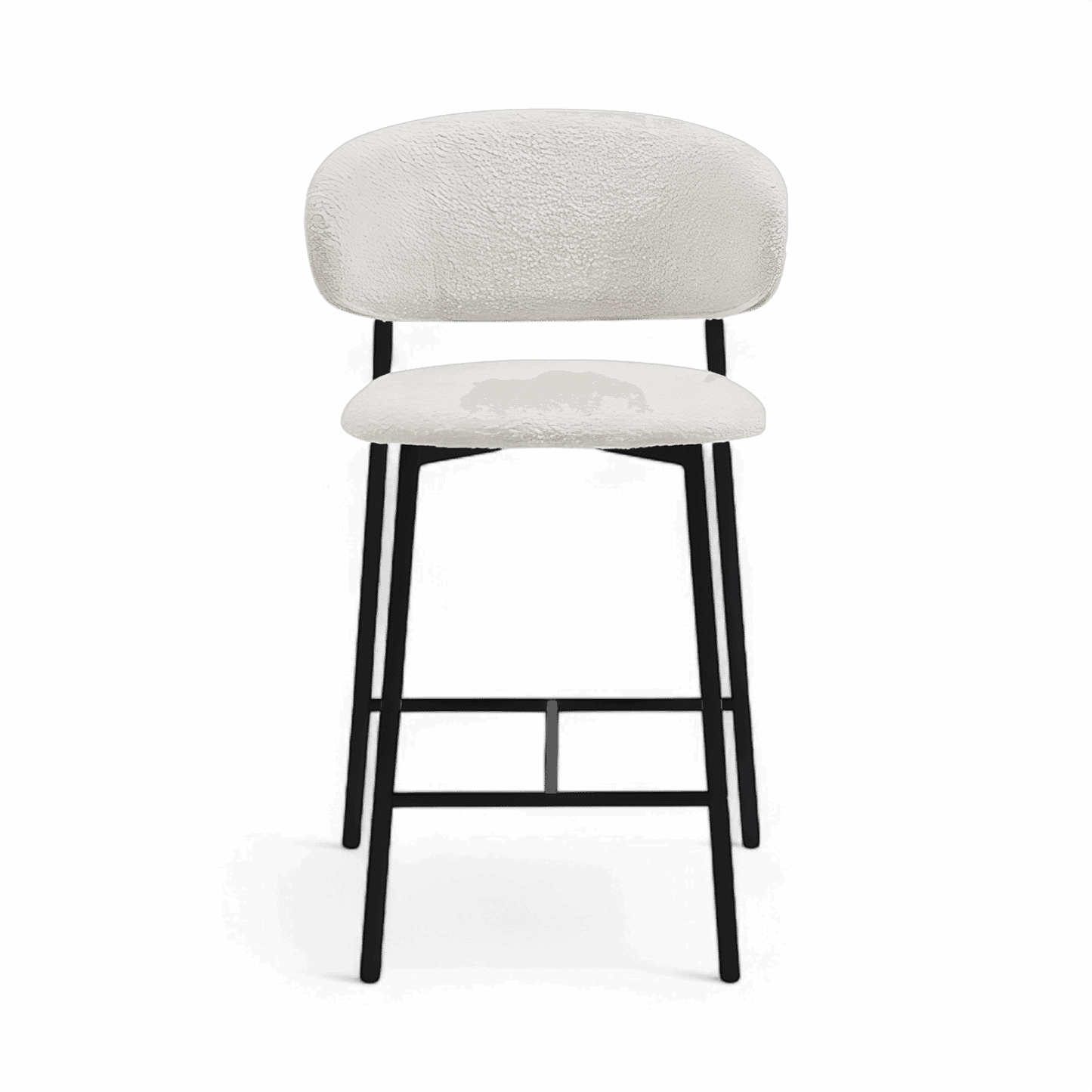 Tabouret de bar Zoya Boucle blanche