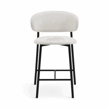 Tabouret de bar Zoya Boucle blanche